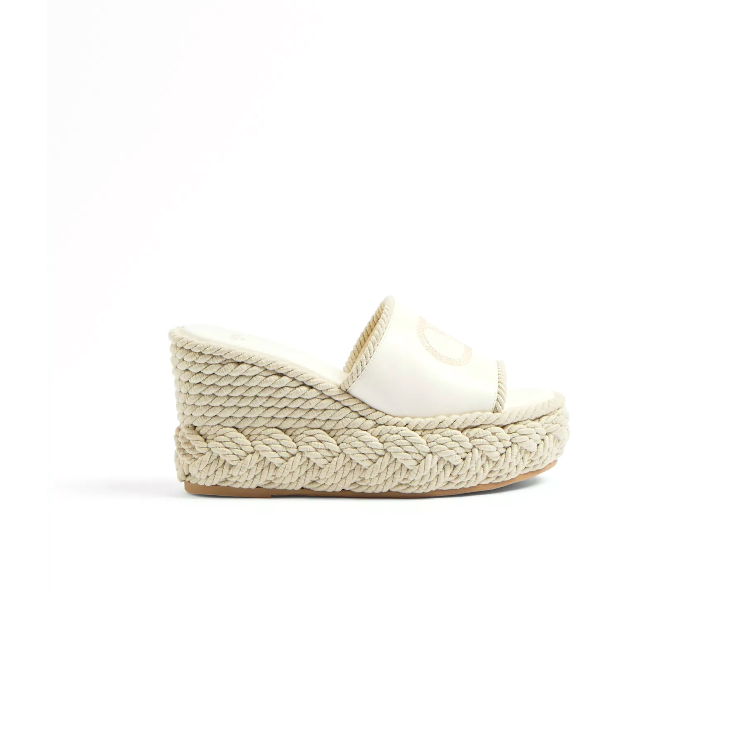 VALENTINO VLOGO TORCHON WEDGE SLIDE IN NAPPA 100MM 6W2S0KC5YWI_098 VALENTINO VLOGO TORCHON WEDGE SLIDE IN NAPPA 100MM 6W2S0KC5YWI_098
